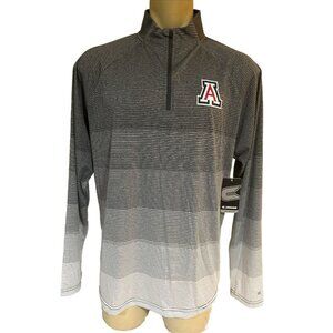NEW Arizona Wildcats Colosseum Ombre Grey Striped Zip Long Sleeve Shirt Men's L